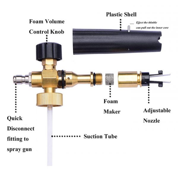 NBT 1L High Pressure Foam Lance Car Wash Gun Foam Generator - Image 4