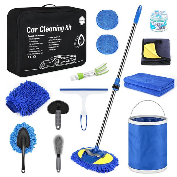 NBT 14PCS Car Care Washing Tools Detailing Brush Set Collapsible Bucket Microfiber Cloth Car Cleaning Kit