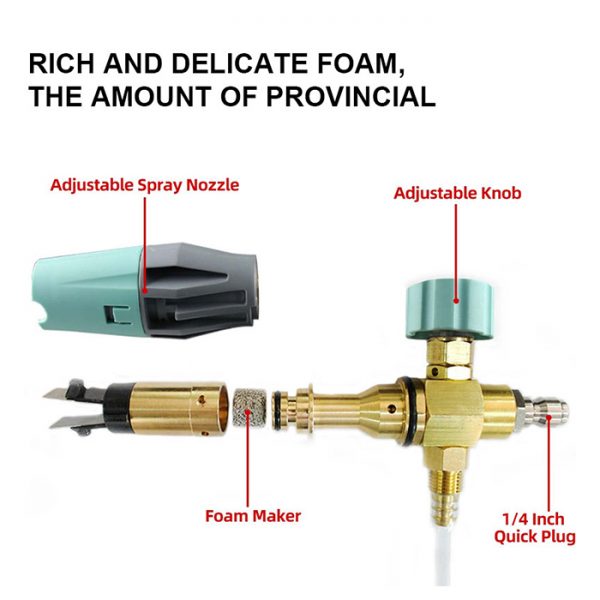 2023 New Black Bottle Snow Foam Cannon High Pressure Adjustable Foam Nozzle Car Washing Foam Lance - Image 3
