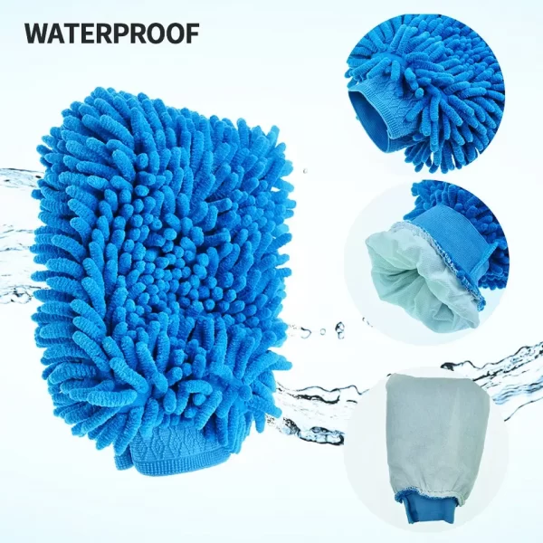 Top Quality Wholesale Customized Scratch Free Car Wash Chenille Gloves Microfiber Dusting Mitt - Image 3