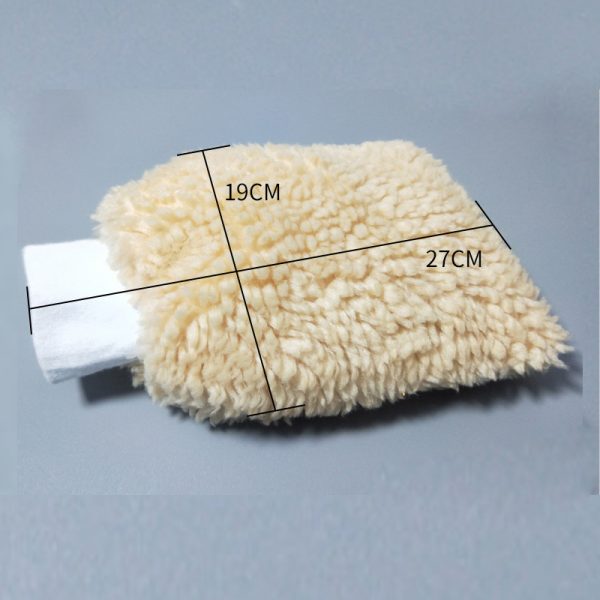 Wholesale Stock Scratch-free Car Wash Glove Microfiber Synthetic Lambs Wool Car Cleaning Mitt - Image 2