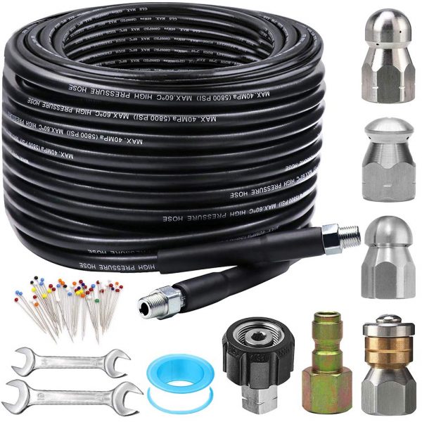 5-30m High Pressure Water Cleaning Hose Car Washer Pipe Cleaning Kit Sewage Jet Hose Pipe Cleaner