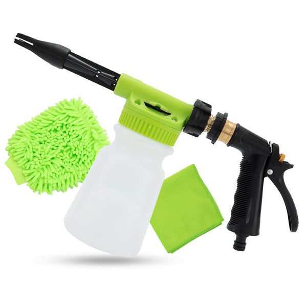 Hot Selling Quick Release Car Wash Foam Canon Sprayer Blaster Chenile Car Washing Mitt Cloth Cleaning Kit