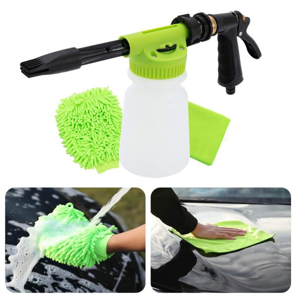 Hot Selling Quick Release Car Wash Foam Canon Sprayer Blaster Chenile Car Washing Mitt Cloth Cleaning Kit - Image 2