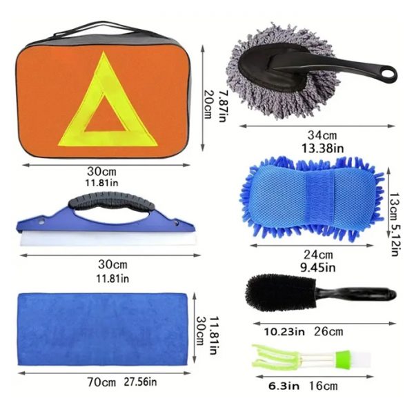 NBT 7PCS Car Care Washing Tools Auto Detailing Brush Car Wash Kit Microfiber Cloth Car Cleaning Set - Image 2