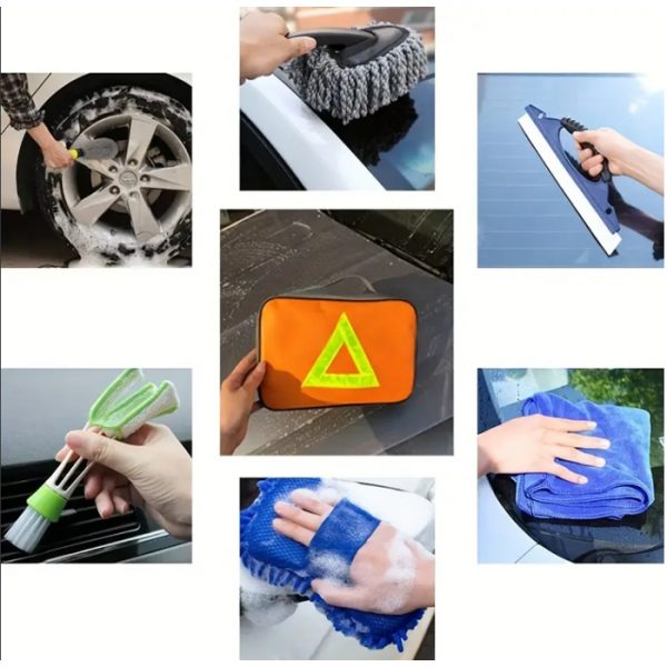 NBT 7PCS Car Care Washing Tools Auto Detailing Brush Car Wash Kit Microfiber Cloth Car Cleaning Set - Image 5